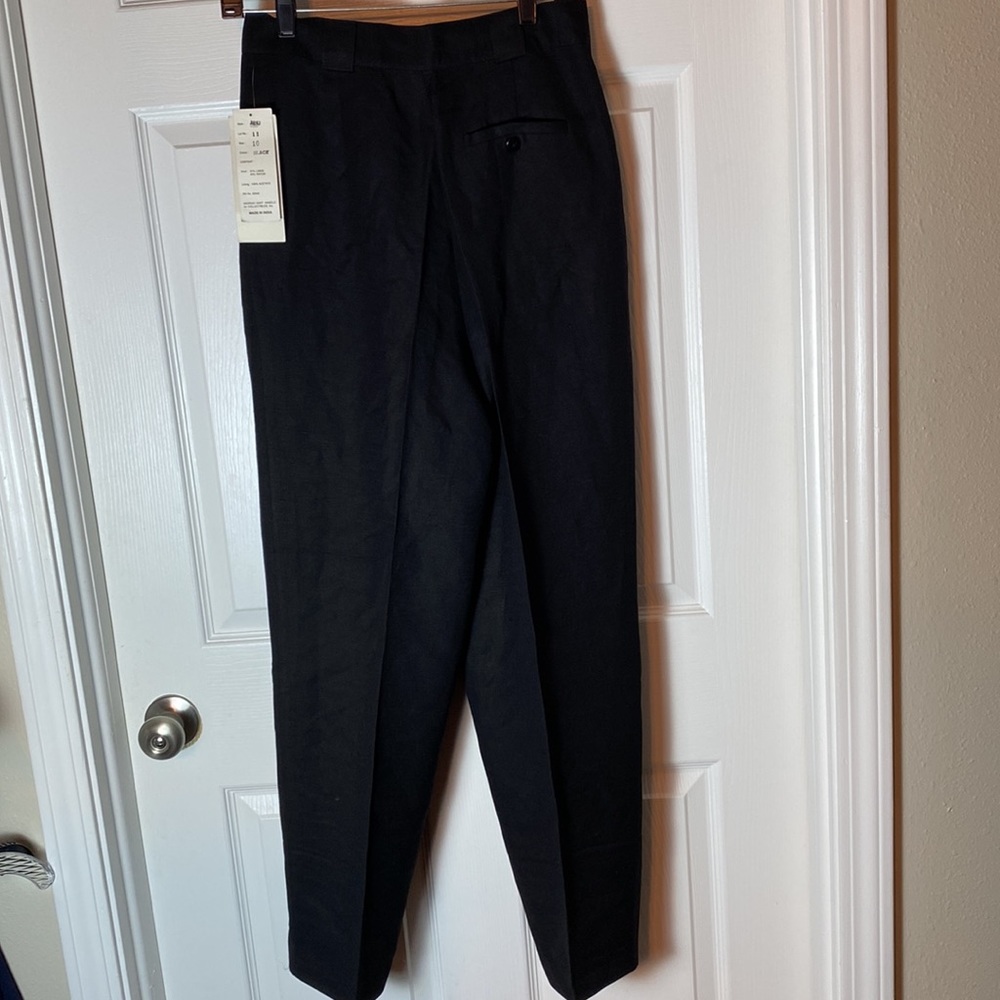 Vintage Giorgio Sant’ Angelo Ladies Linen blend Pants Office Black Career Sz 10